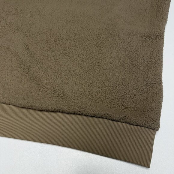 Alo Fleece Sweatshirt Jacket Medium 22.5x26.5 Brown Micro Sherpa Yoga - Picture 14 of 16